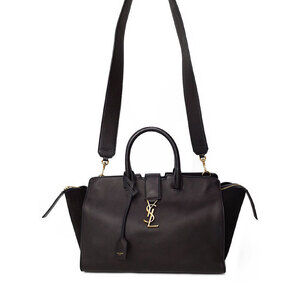 Saint Laurent Monogram Downtown Cabas bag black calf leather